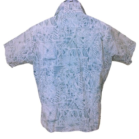 Vintage 80s Aloha Shirt Handmade 'My Hubby' L/XL Pocket Lapel Tropical Abstract - Picture 10 of 11